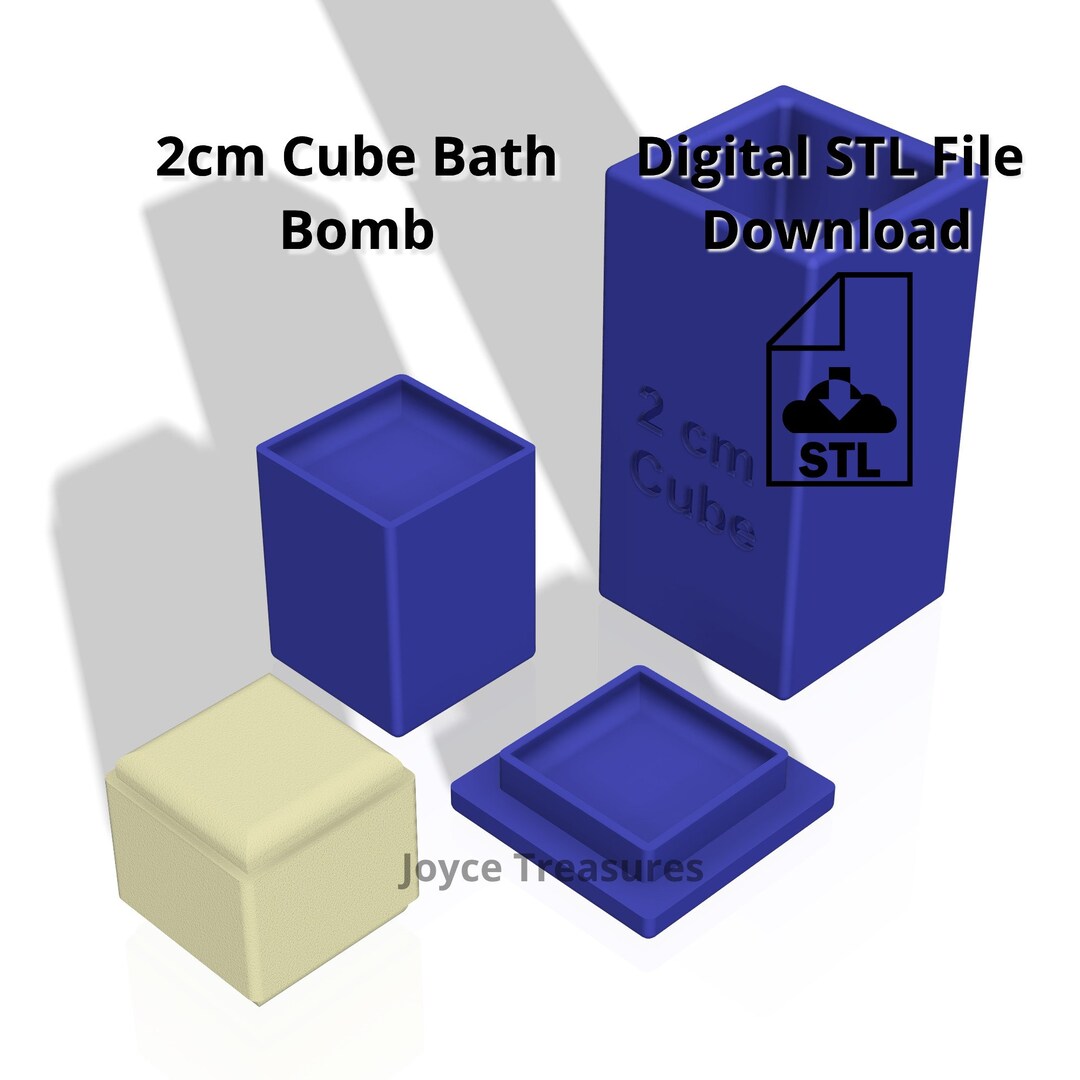 2cm Square Bath Bomb Mold STL File, Shower Steamer, Shampoo Mold ...