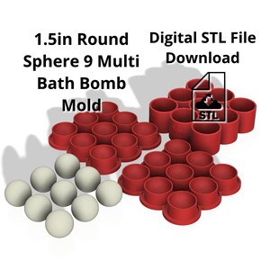 1.5 inch Nine Sphere Bath Bomb Mold, FDM STL File (Digital Download)