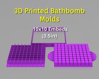 10x10 Grid Bath Bomb Embed Mold (0.5in)