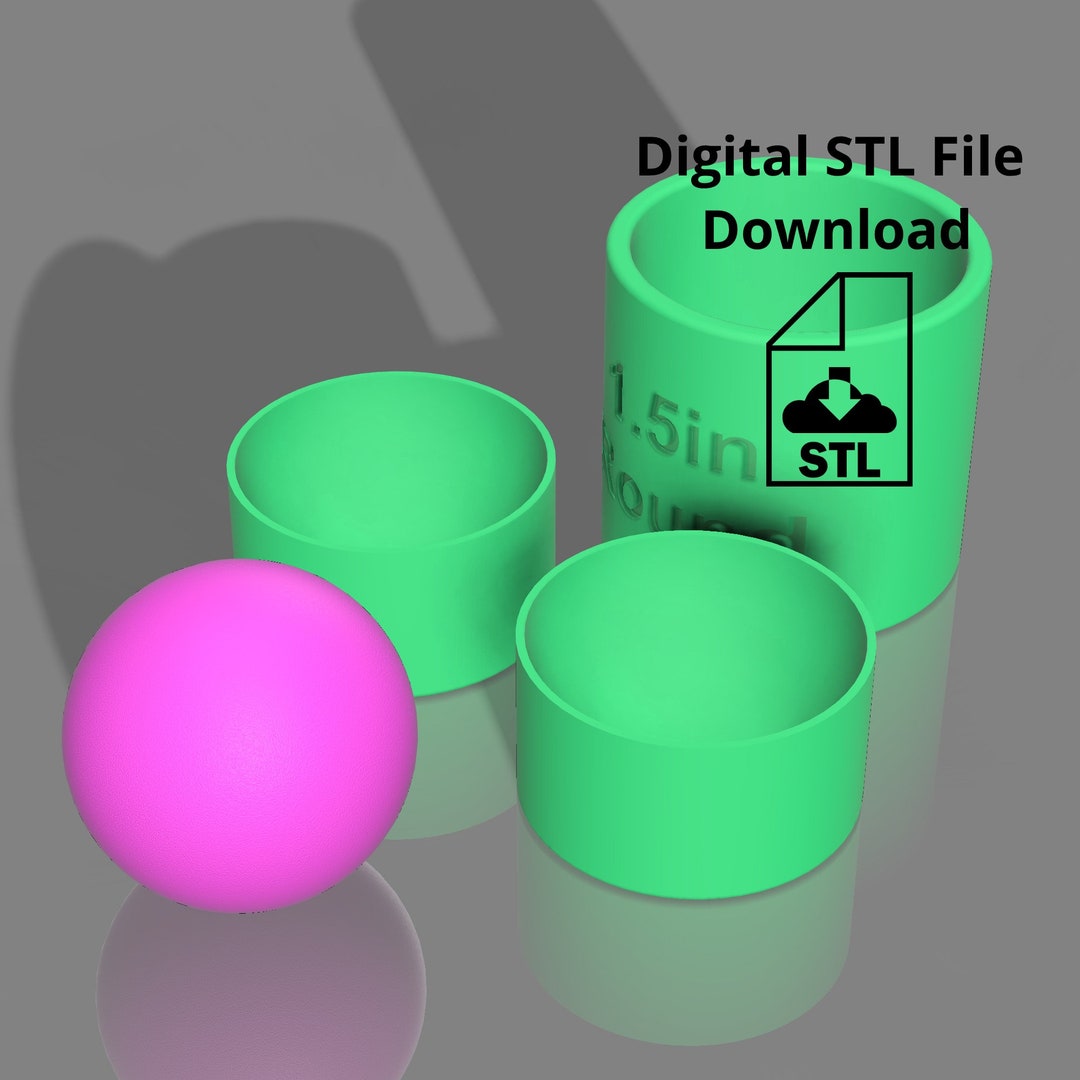 STL File for Bath Bomb 1.5 Inch Round Bath Bomb Mold 1.5in Round