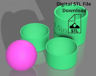 1.5 Inch Round Bath Bomb Mold STL File, 3D Printer File (Digital Download)