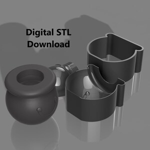 Könnte beinhalten: Drei 3D-gedruckte schwarze Plastik-Keksstempel für Halloween. Die Stempel sind in Form eines Kessels, eines Geistes und eines Hexenhutes. Digitaler STL-Download.