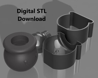 May include: Three 3D printed black plastic Halloween cookie cutters. The cutters are shaped like a cauldron, a ghost, and a witch's hat. Digital STL Download.