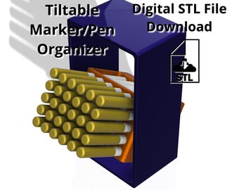 Tiltable Pen and Marker Organizer STL File (Digital Download)