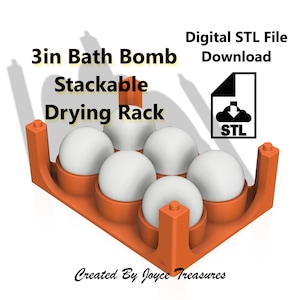 STL File 3in Bath bomb Stacking Drying Tray for 3in Bath bombs, Bath bomb Tray, Drying Tray for Bath bomb, Bath bomb Storage Tray