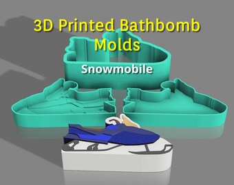 3D Printed 3 piece snowmobile Bath Bomb Mold To Go Cup Bath Bomb Mold Hot Beverage Cup Mold (Seasonal, Winter, Snow Vehicles, Snow Fun)