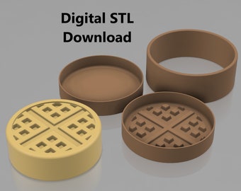 Waffle Bath Bomb Mold STL File, 3D Printer File (Digital Download)