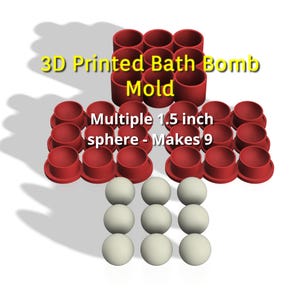 1.5in Sphere Bath Bomb Mold, Multi-Cavity, 3D Printed