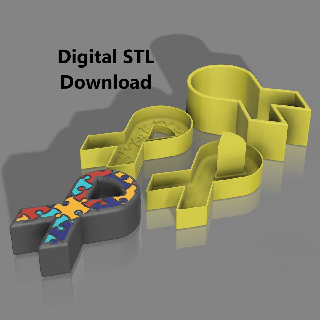 STL File for Bath Bomb Autism Awareness Ribbon Bath Bomb Mold Etsy