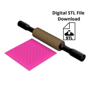 Textuurroller STL-bestand 4-inch textuurroller voor klei, 4 mm diagonale lijnen textuurroller voor polymeerklei, digitale download FDM-printer