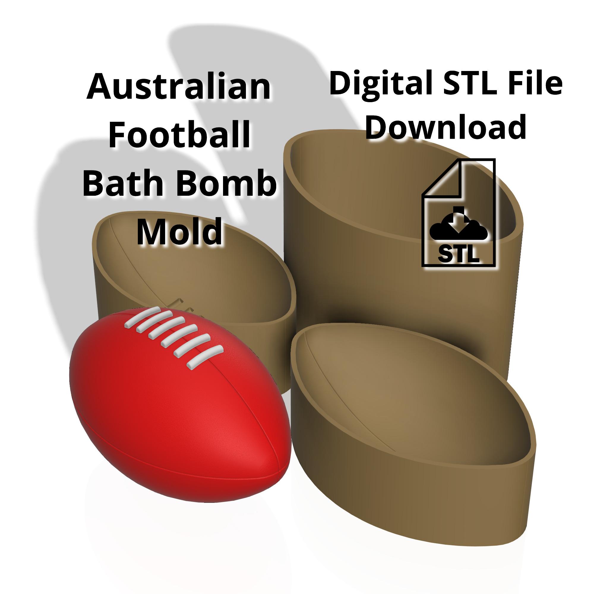 Stl File Sports Australian Football Bath Bomb Mold STL File, Sports Bathbomb (download ...