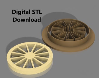 Wagon Wheel Cookie Cutter STL File, Polymer Clay Cutter (Digital Download)