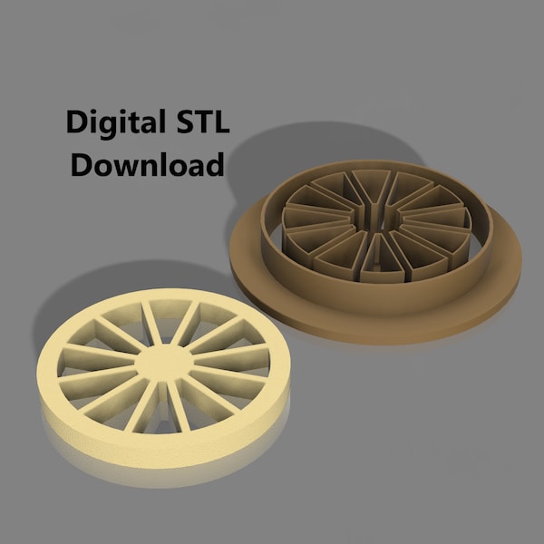 Emporte-pièce à l'emporte-pièce avec roue de chariot fichier STL, emporte-pièce en pâte polymère avec roue de chariot, emporte-pièce agrumes, téléchargement numérique pour imprimantes FDM