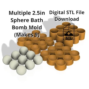 Nine Sphere Bath Bomb Mold STL File, 2.5in (Digital Download)