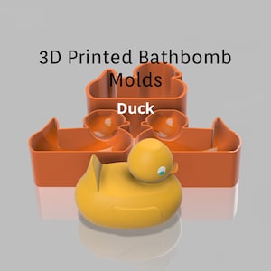 3D Printed 3 piece Duck bathbomb Mold, Duck Bath bomb Mold