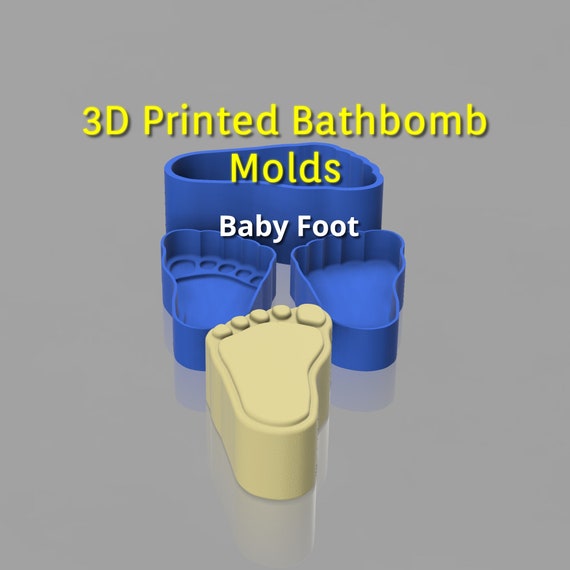 3D Printed 3 Piece Baby Foot Bath Bomb Mold Baby Foot Etsy