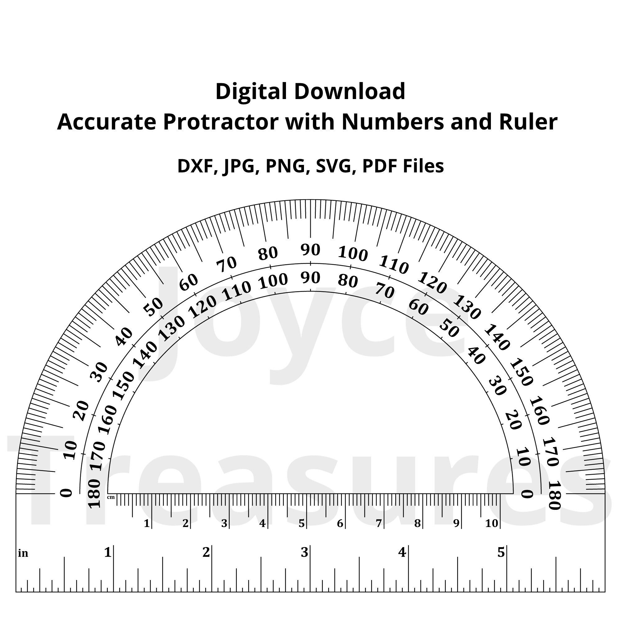 Protractor Accurate With Inch and Cm Ruler Dxf Jpg Png Svg Etsy