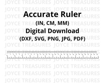 Regla precisa de 12 pulgadas, 30 cm y mm (archivos DXF, Jpg, Png, SVG, PDF) (líneas de marca de 1 pulg., 1/2 pulg., 1/4 pulg. y 1/8 pulg.) (1 cm, 1/2 cm, mm) Digital
