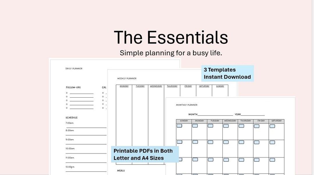 Printable Planner Bundle | Daily Weekly Monthly Planner | Undated ...