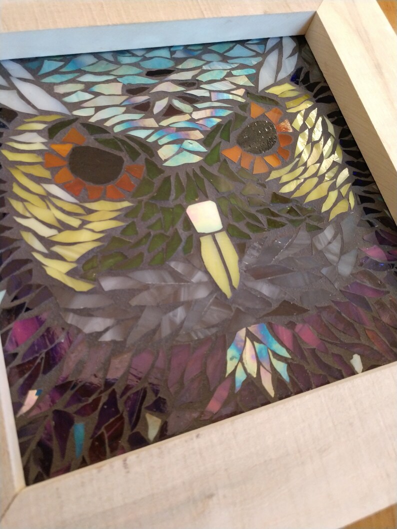 Window Hanging Stained Glass Mosaic Owl