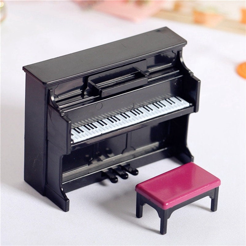 Dollhouse Houten Piano met Kruk Muziekinstrument Model voor | Etsy