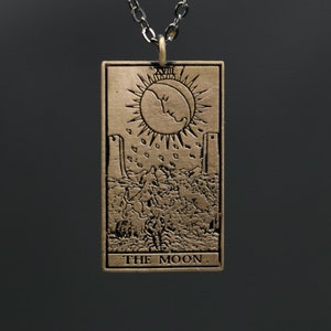 Handgemachte Tarot Halskette • Spiritueller Schmuck • Beste Freundin Geschenk • Tarot-Karte, Tarot-Karten-Anhänger, Stern/Stärke/ Sonne/Mond/Symbolische Halskette