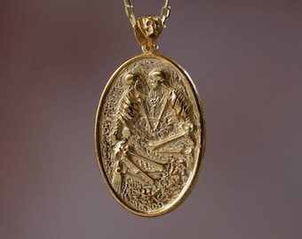 Finché morte non ci separi, regalo per lei, collana medaglione placcato oro argento 925, ciondolo medaglione, gioielli d'oro, collana in argento sterling 925k