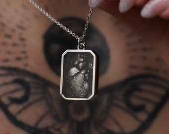 925 Silver Anatomical Heart Necklace, Antique Silver Anatomical Heart, Gothic Heart Necklace, Anatomical Necklace, Unique Gift,Witch Jewelry