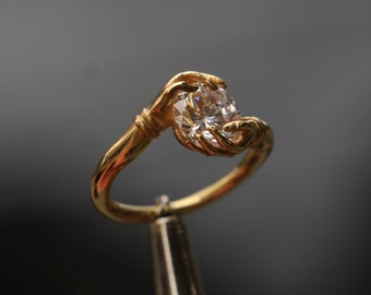 Raw irregular pearl and pink tourmaline ring in gold or silver tone