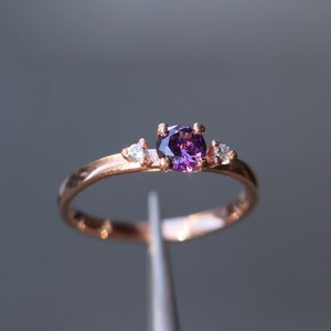 14k Rose Gold Amethyst Ring, Rose Gold Plated Amethyst Jewelry, 14k Gold Ring, 925 Silver Amethyst Ring, Engagement Rose Gold Ring