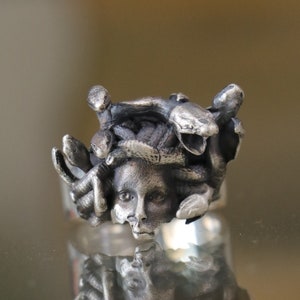 Medusa Silver Ring, Antique Men Ring, Silver Men Ring, Oxidized Silver Ring, Men Oxidized Ring, Gift for Boyfriend, 925 Silver Men Ring