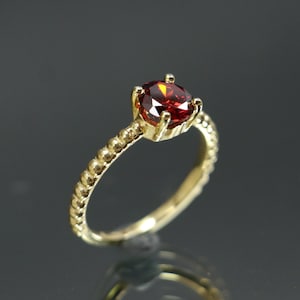 Ruby Dainty Stacking Ring, Gold Minimalist Ring, Simple Ruby Ring, Sterling Silver Ring, Thin Ring, Delicate Ring Gift for Her, Gift For Her