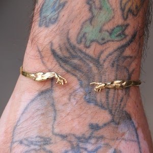 Gold Plated Creation Of Adam Bracelet, Silver Men&#39;s Bracelet, Art Bracelet, Jewelry for Art Student, Renaissance Jewelry, Art Lover Gift