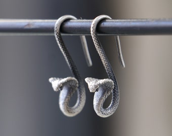 925 Silber Schlange Ohrringe, Hexe Schmuck