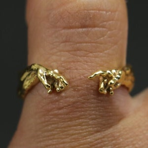 Gold Plated Silver Creation Of Adam Ring, 925K Sterling Silver Michelangelo Ring, Sistine Chapel Handmade Ring, Renaissance, Renaissance Art
