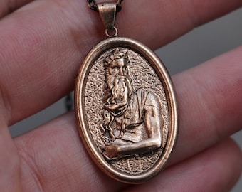 Renaissance Moses Sculpture Pendant, Moses Locket Necklace, Renaissance Jewelry, Sculpture Jewelry, Jewish Jewelry, Christianity, Abrahamic