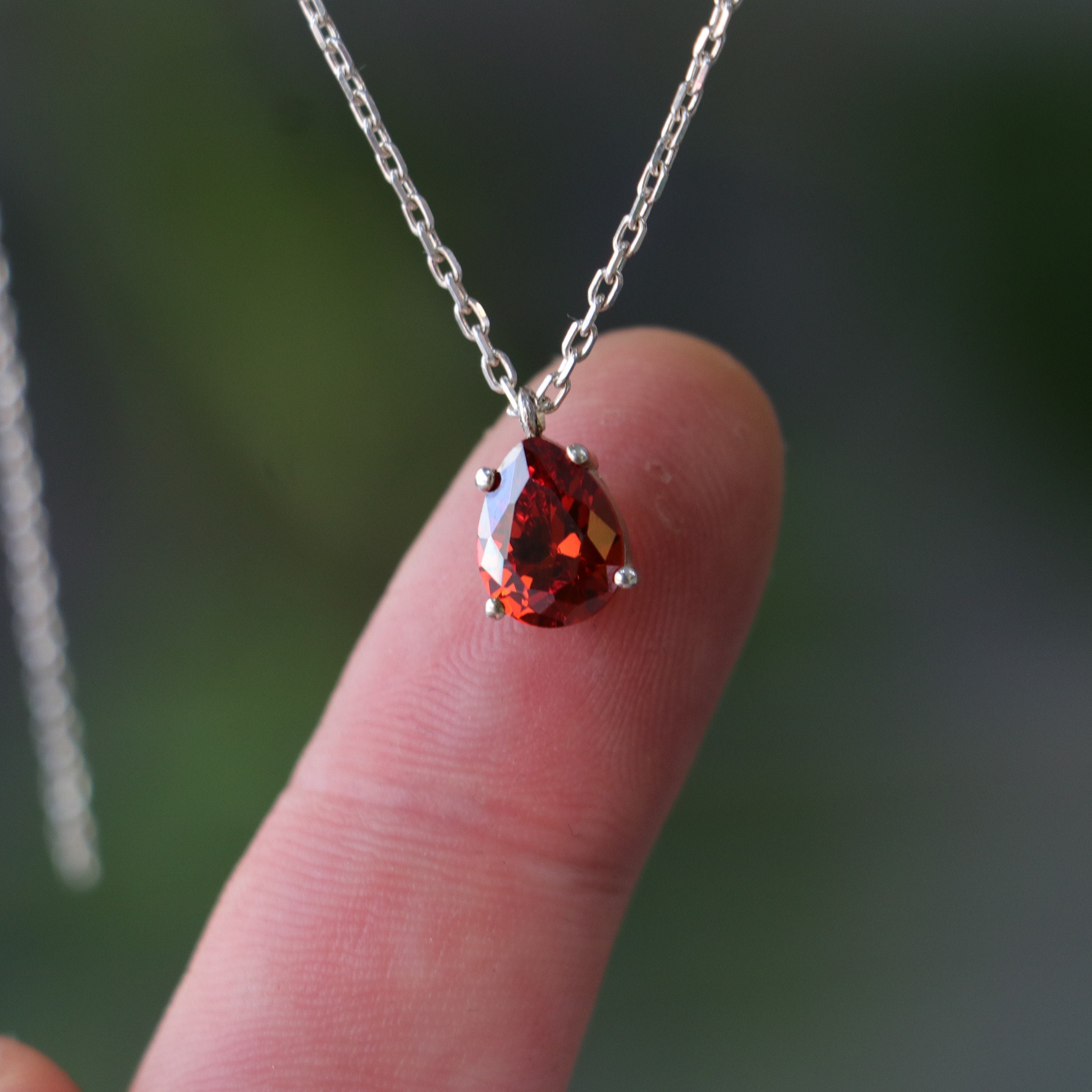 Buy Ruby Teardrop Necklace Online In India - Etsy India