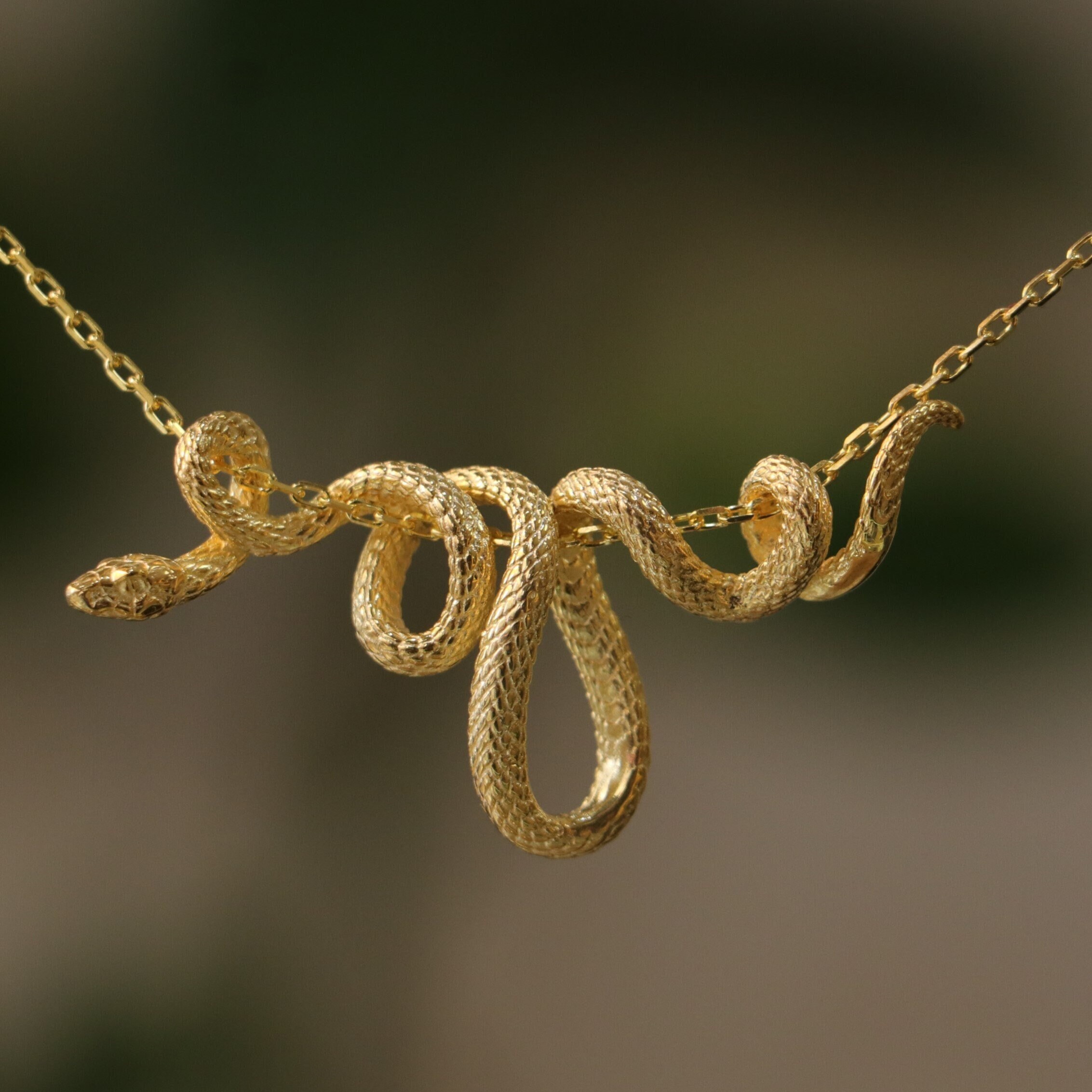 Gold plated 2024 snake necklace