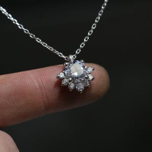 Cushion Diamond Necklace, Dainty Necklace, Gold Necklace, Layering Necklace, Gift for her, Diamond Pendant, CZ Necklace, Anniversary Gift