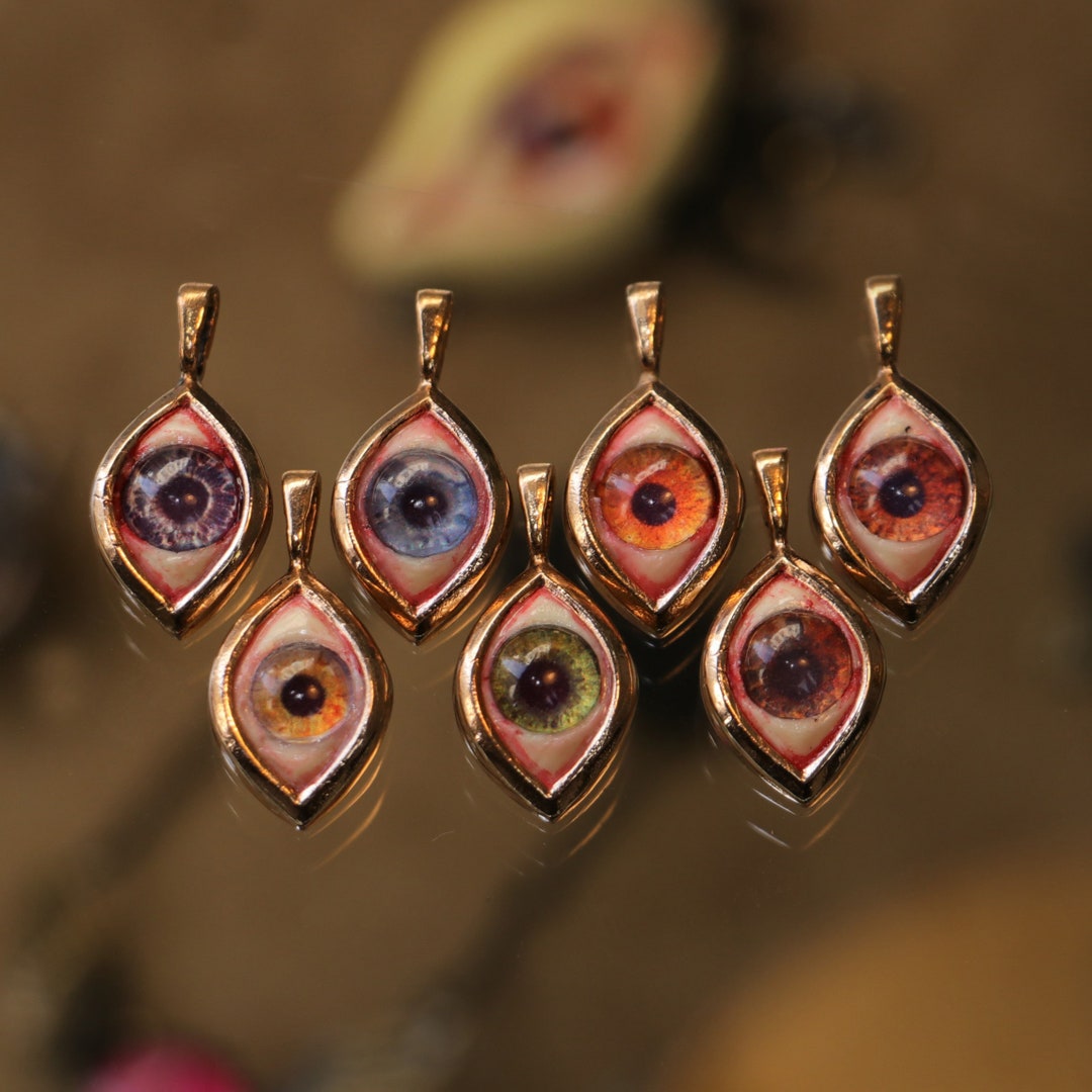 Glass Eye Pendant, Blue Eyes Necklace,punk Gothic Evil Eye, Awakening