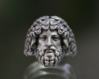 Handmade 925 Sterling Silver Zeus Ring, Greek Mythology Men's Ring