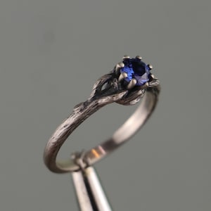 Sterling Silver Branch Engagement Ring With Topaz, Unique Twig Ring, Vintage Style Engagment Ring, Nature inspired Ring, Gift For Her
