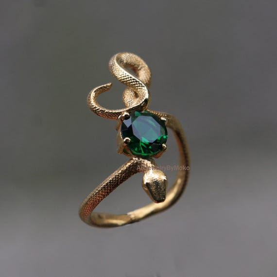 EMERALD STERLING SILVER RING GOLD EMERALD STERLING SILVER RING GOLD