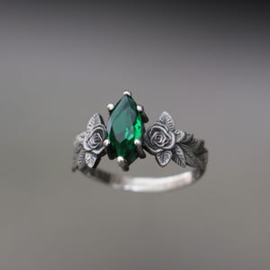 Amethyst 925 Silver Marquise Ring, Flower Amethyst Ring, Purple Stone Silver Ring, Alternative Amethyst Engagement Ring,Unique Amethyst Ring image 12
