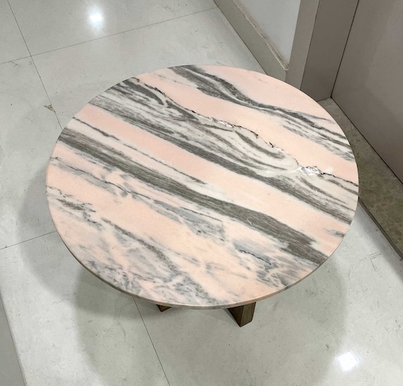 Marble Table Top Pink Marble Coffee Table Center Table Etsy