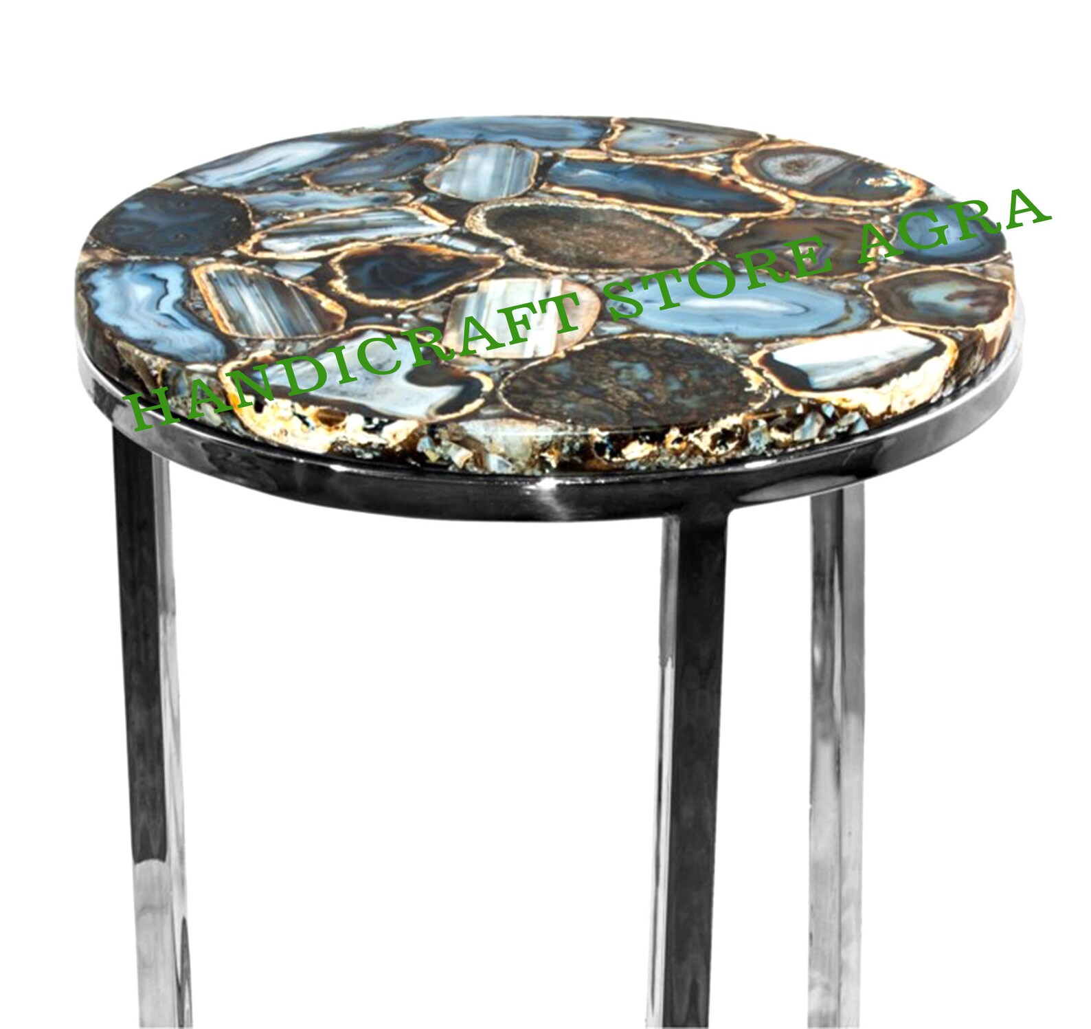 Natural Agate Table Top Natural Semi Precious Stone Work Etsy