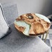 Epoxy Resin Dining Table Top, Acacia Wood Live Edge Resin Coffee And Dining Table Top ,Black Epoxy Round Din Table (Table Top Only) 