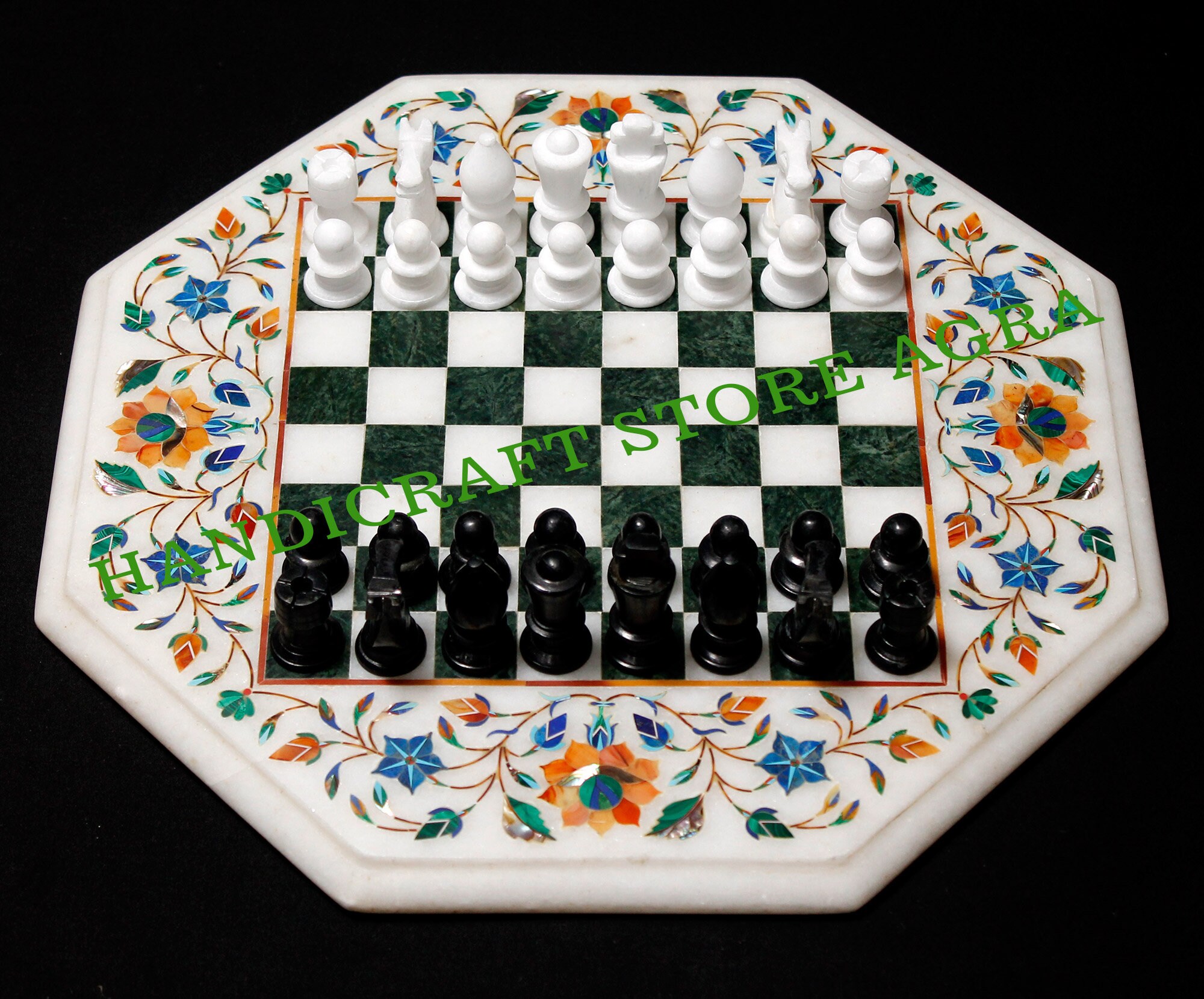 Marble Chess Table With Chess Figure and Stand Inlaid With Etsy UK