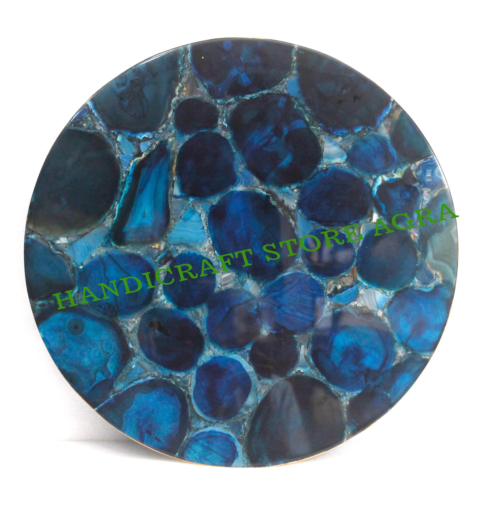 Blue Agate Table Top Agate Table Top Natural Agate Table Etsy