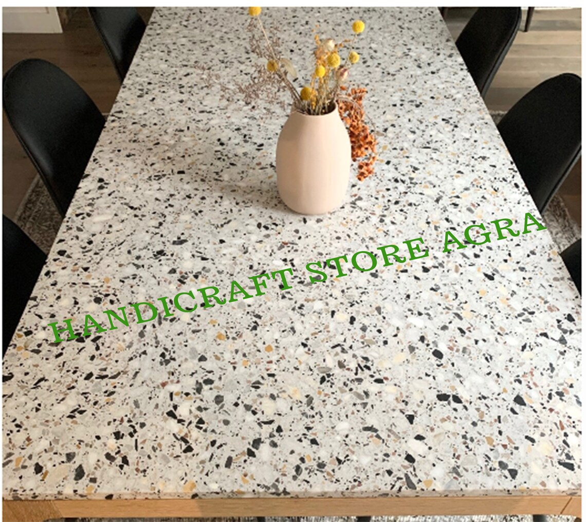 Terrazzo Handmade table top Terrazzo marble coffee Table Etsy
